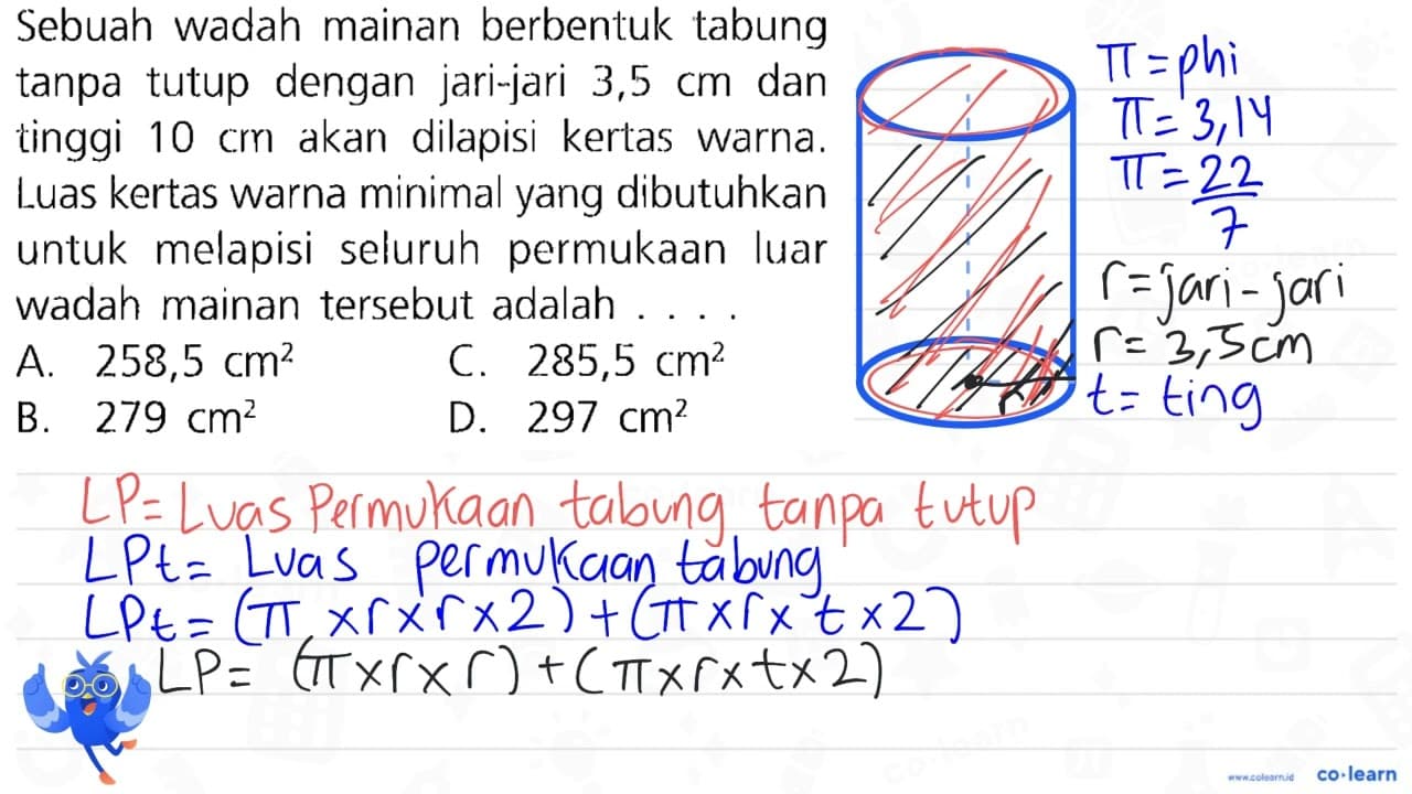 Sebuah wadah mainan berbentuk tabung tanpa tutup dengan