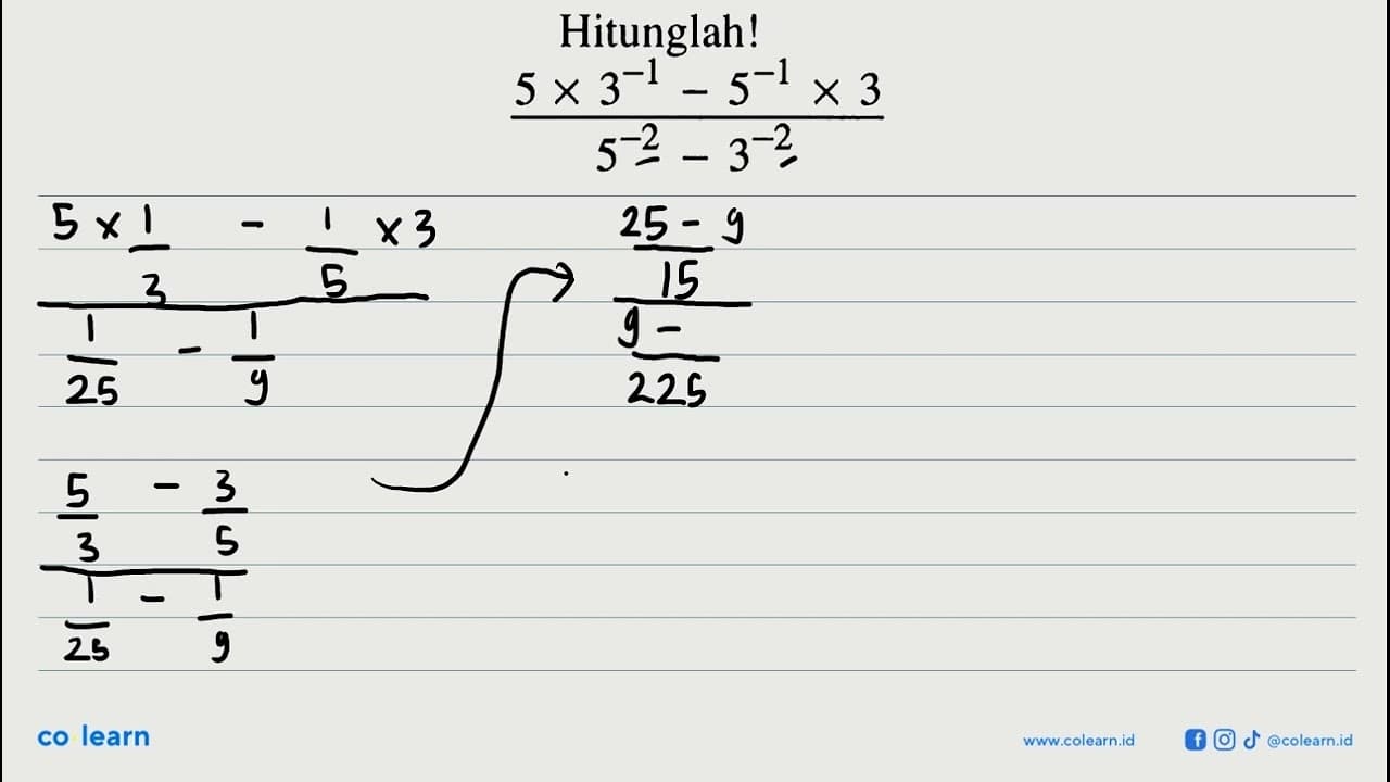 Hitunglah! {(4^(-1)x2^3)+(9^(-2)x3^3)^(-1)}^(-2)