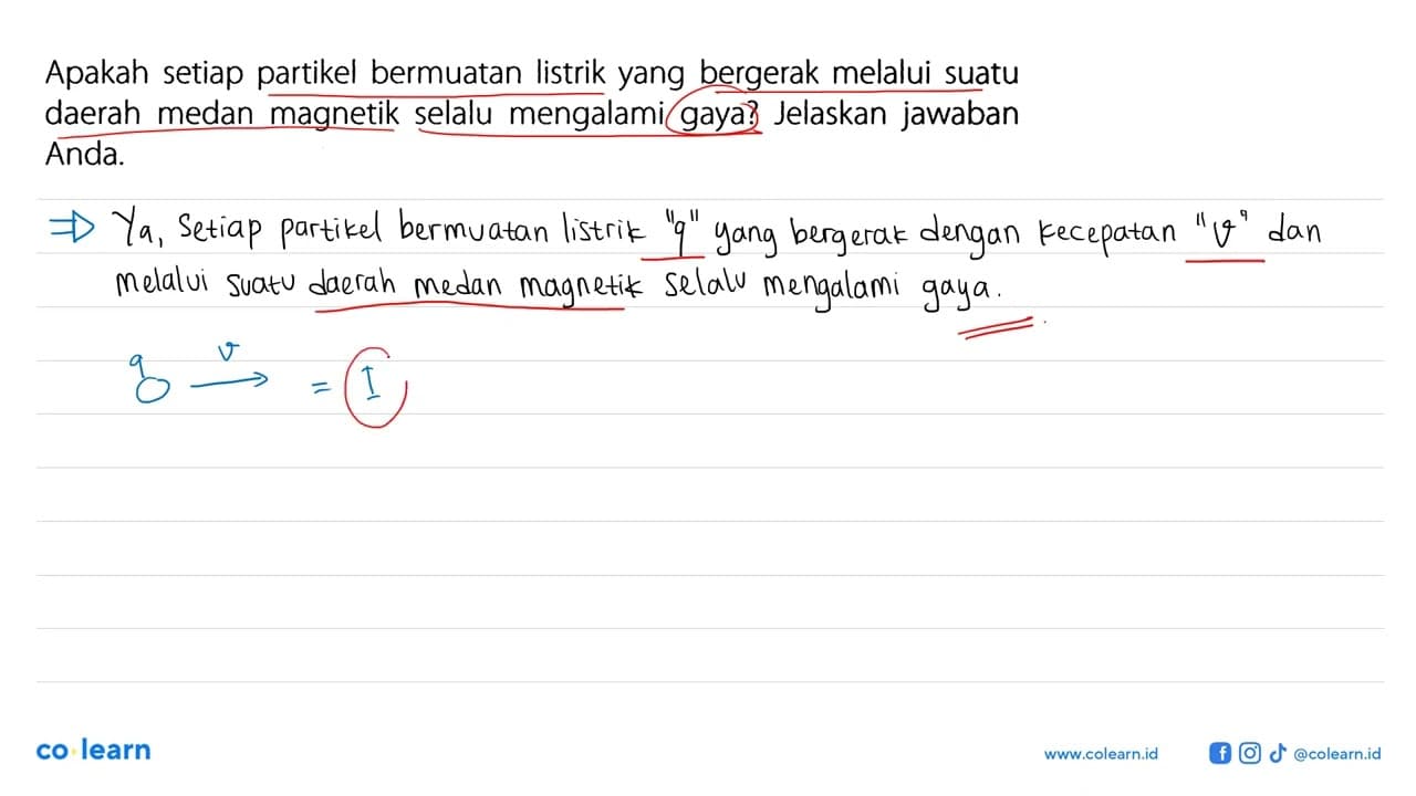 Apakah setiap partikel bermuatan listrik yang bergerak