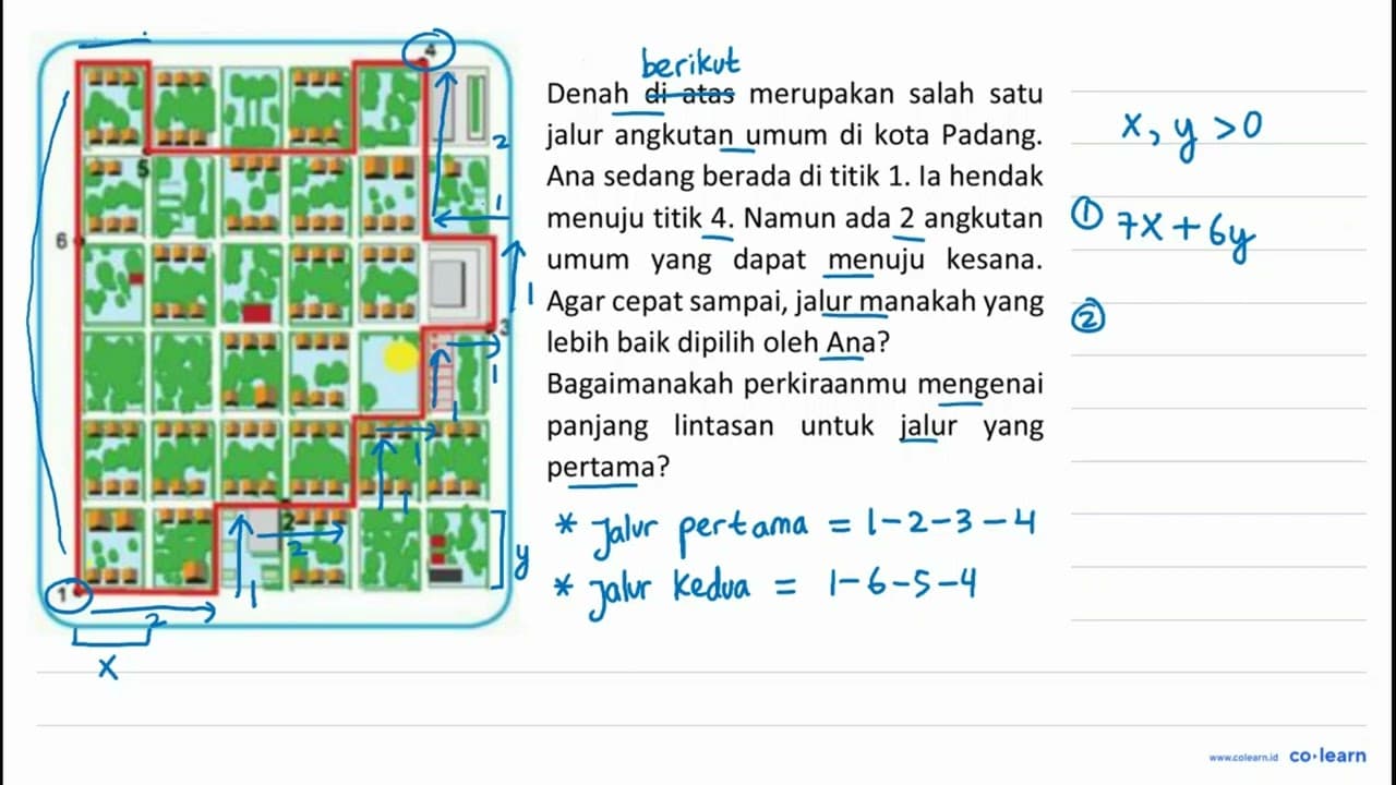 Denah di atas merupakan salah satu jalur angkutan umum di