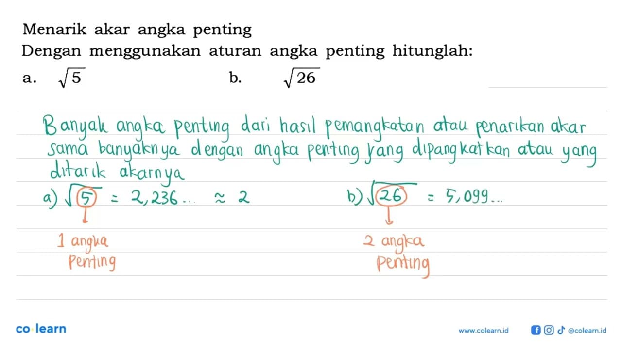 Menarik akar angka penting Dengan menggunakan aturan angka