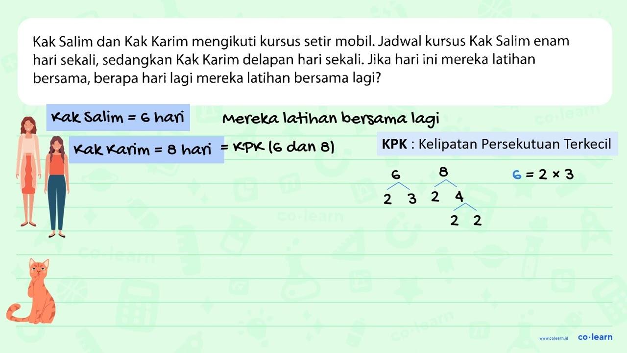 Kak Salim dan Kak Karim mengikuti kursus setir mobil.