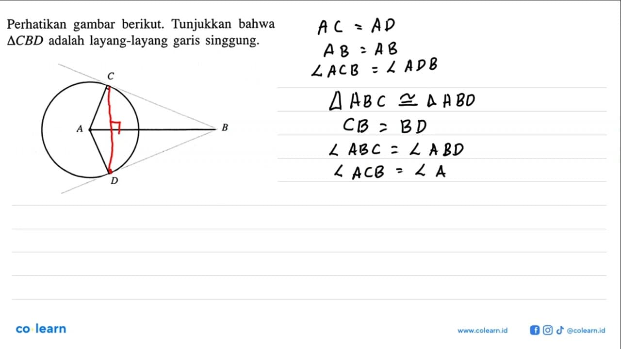 Perhatikan gambar berikut. Tunjukkan bahwa segitiga CBD