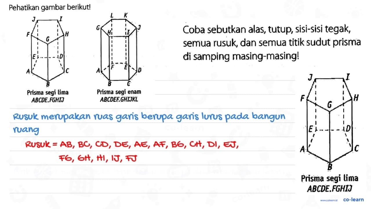 Pehatikan gambar berikut! Coba sebutkan alas, tutup,