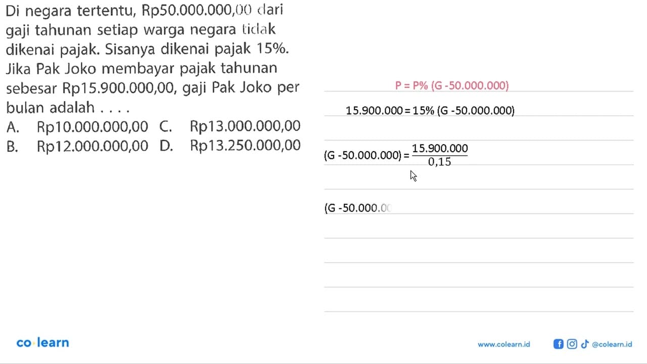 Di negara tertentu, Rp50.000.000,00 dari gaji tahunan