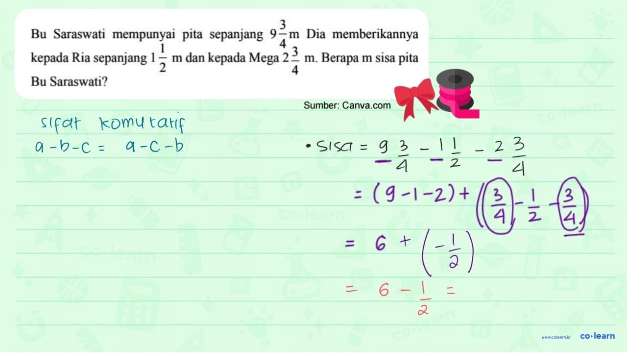 Bu Saraswati mempunyai pita sepanjang 9 3/4 m Dia