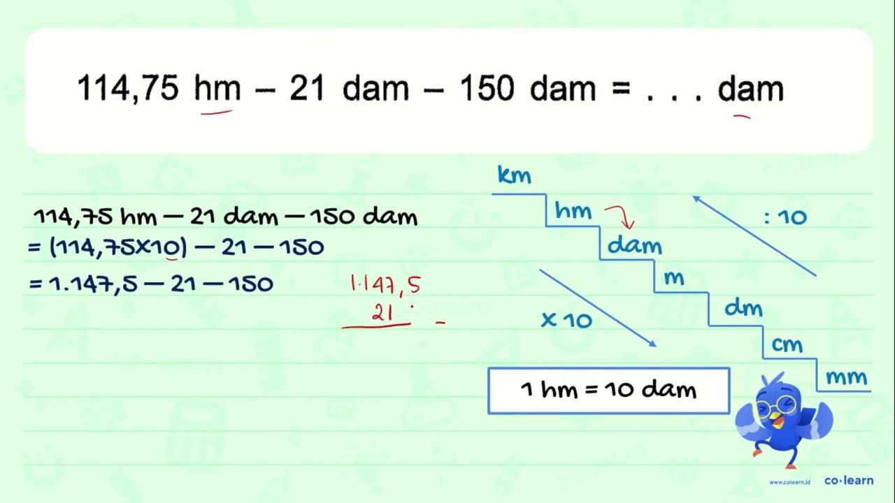 114,75 hm 21 dam 150 dam dam