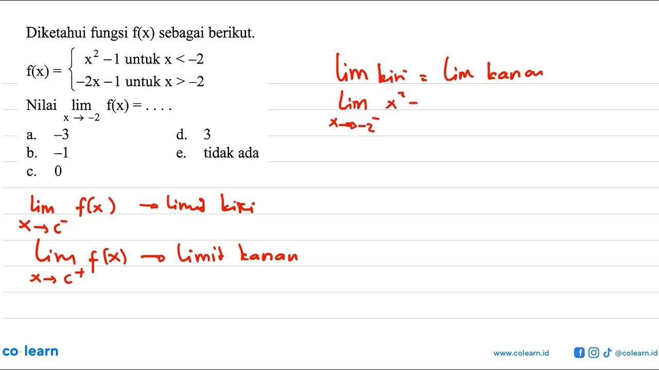 Diketahui fungsi f(x) sebagai berikut. f(x)=x^2-1 untuk