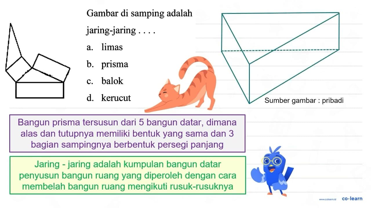 Gambar di samping adalah jaring-jaring .... a. limas b.