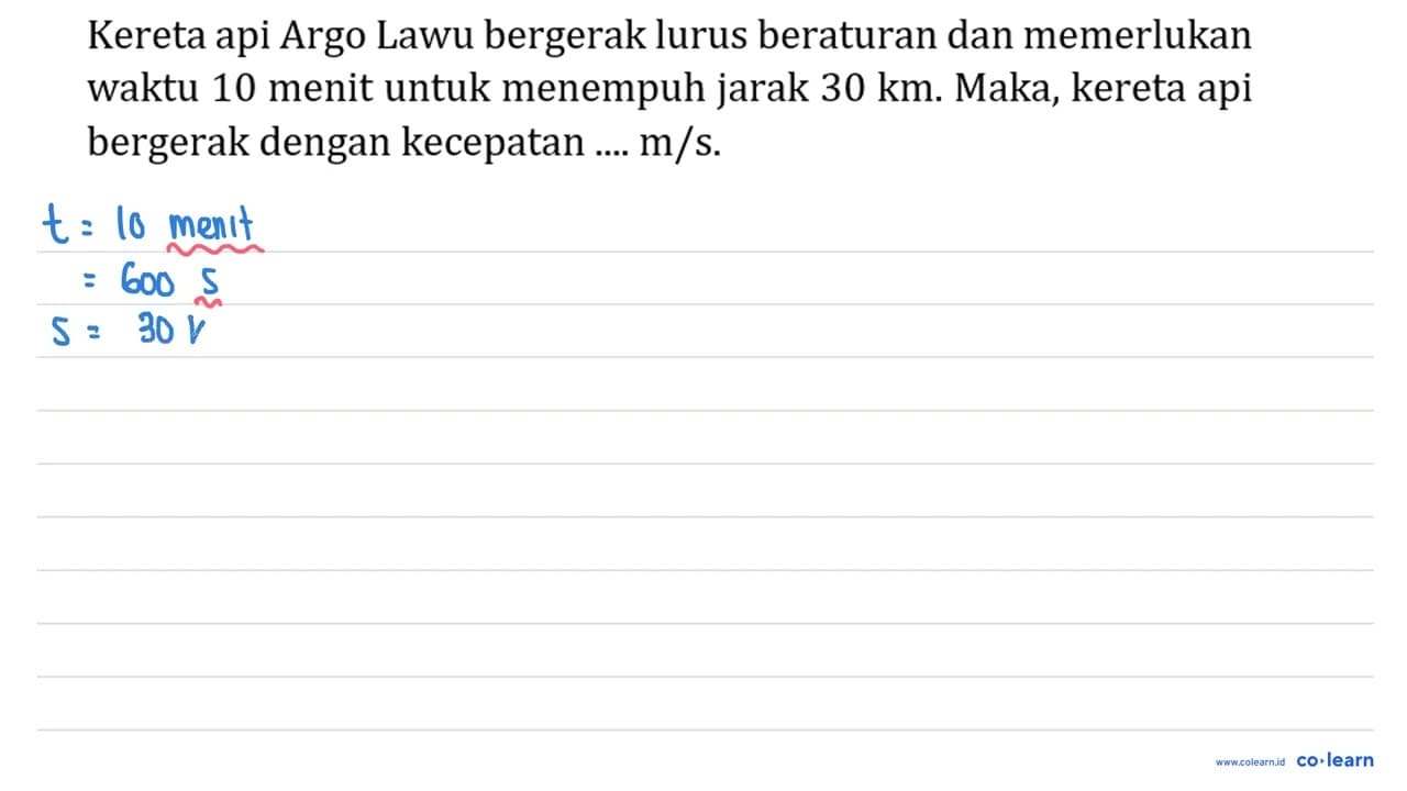 Kereta api Argo Lawu bergerak lurus beraturan dan