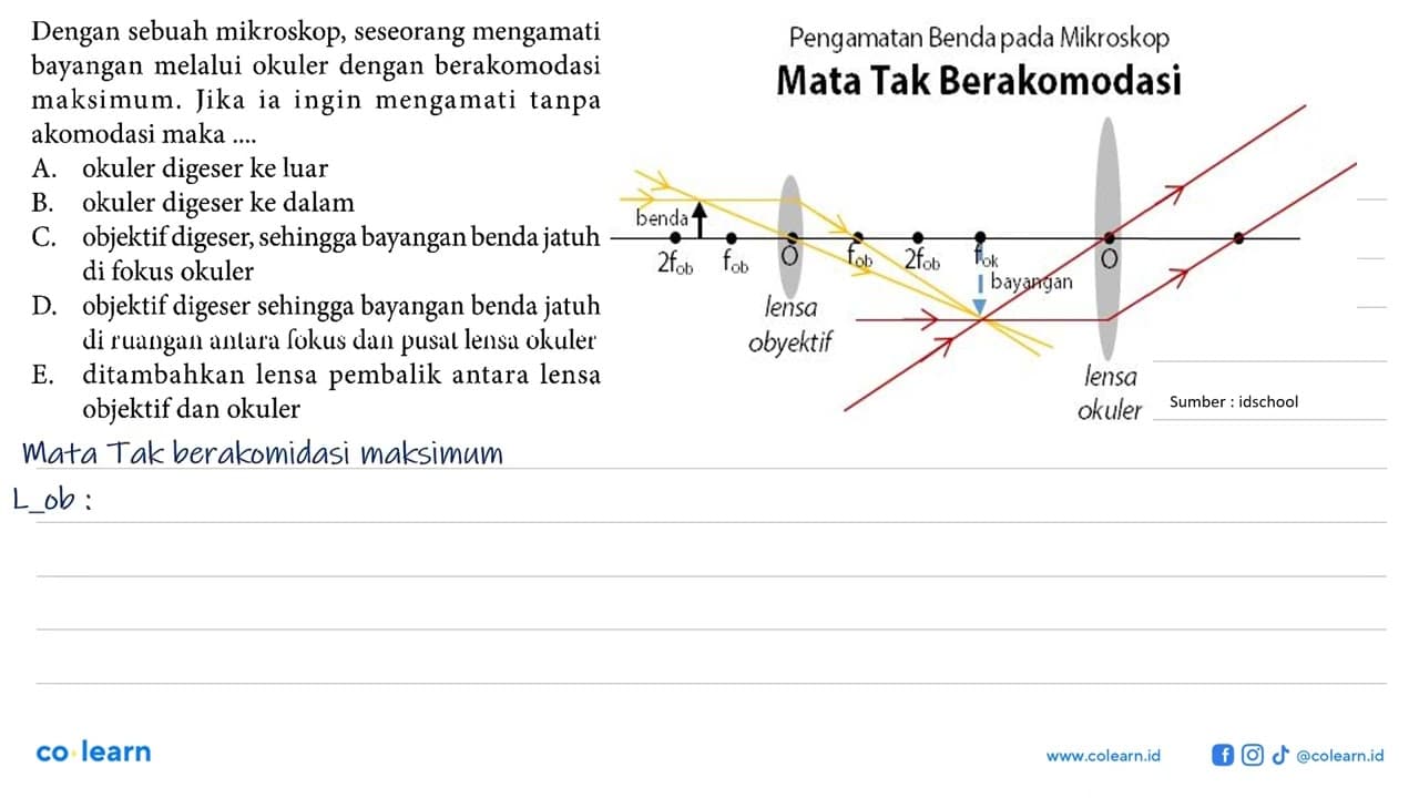 Dengan sebuah mikroskop, seseorang mengamati bayangan