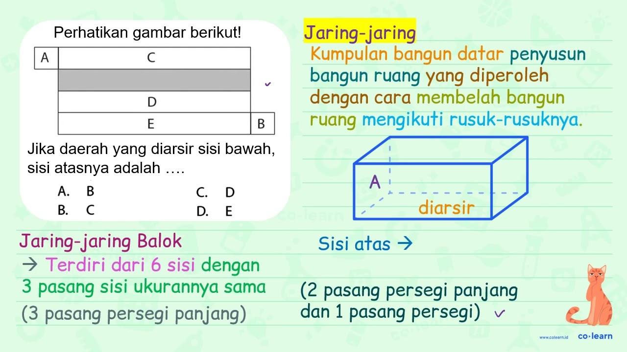 Perhatikan gambar berikut! Jika daerah yang diarsir sisi