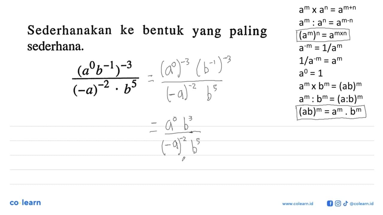 Sederhanakan ke bentuk yang paling sederhana. ((a^0