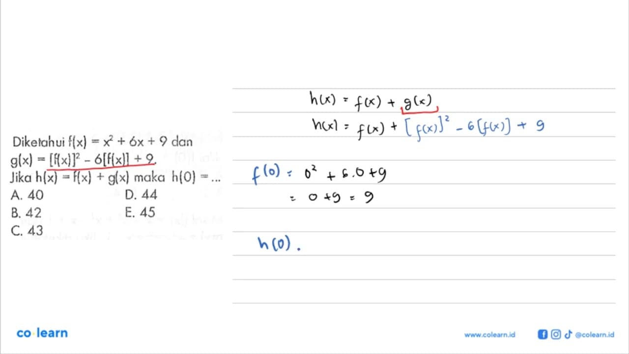 Diketahui f(x) = x^2 + 6x + 9 dan g(x) = [f(x)]^2 - 6[f(x)]