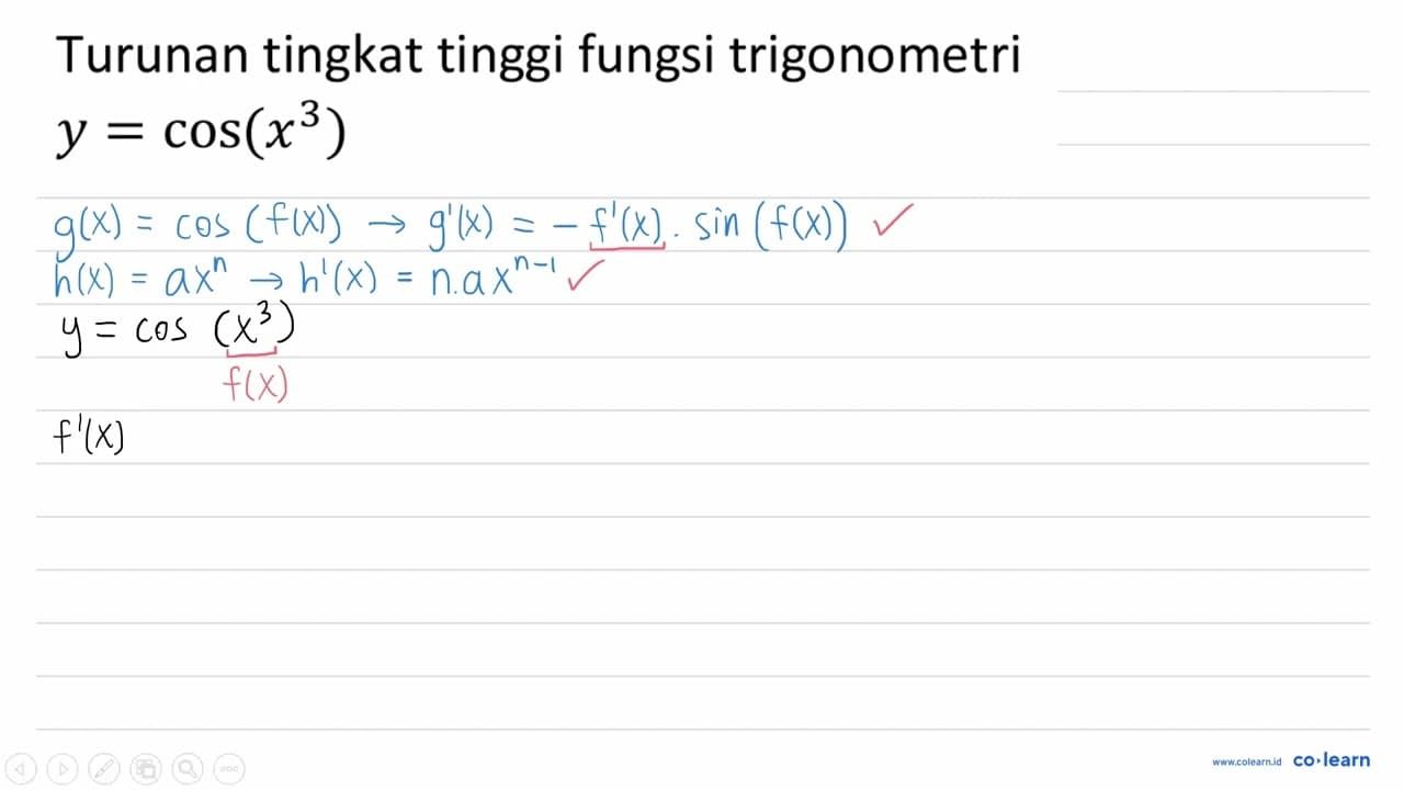 Turunan tingkat tinggi fungsi trigonometri y=cos (x^3)