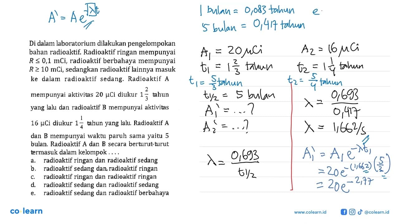 Di dalam laboratorium dilakukan pengelompokan bahan