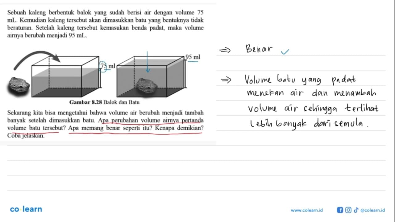 Sebuah kaleng berbentuk balok yang sudah berisi air dengan