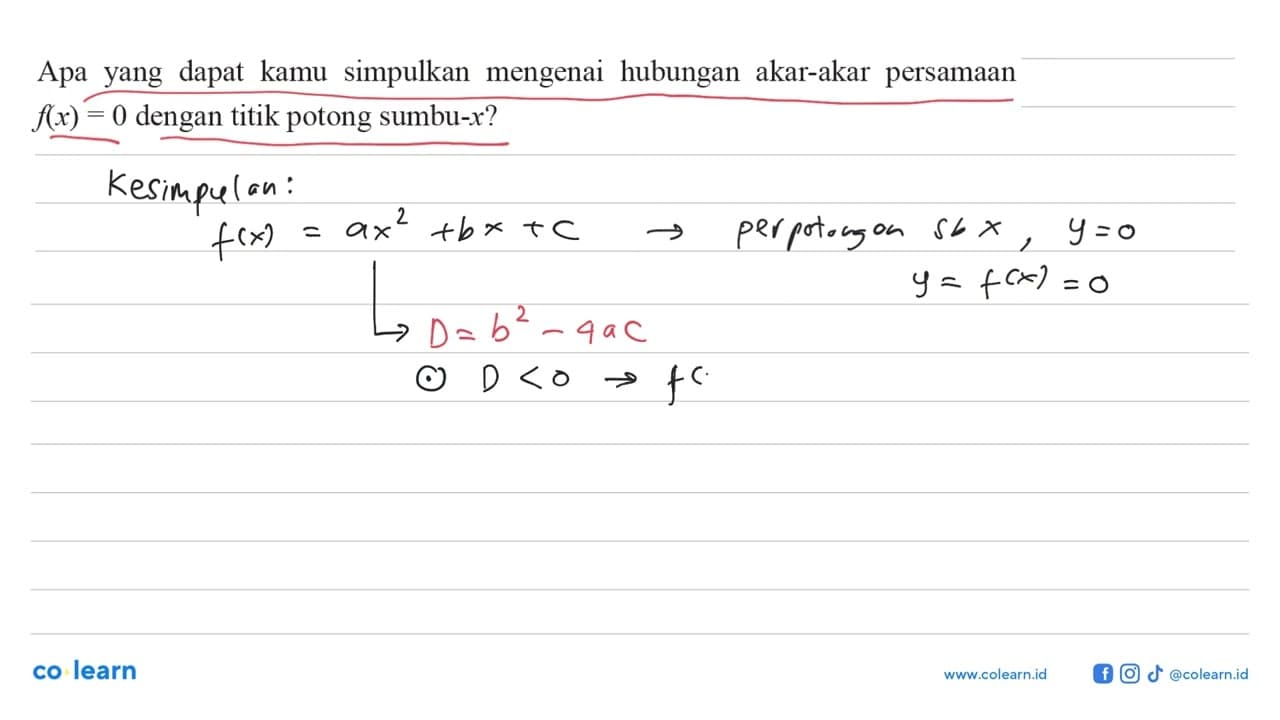 Apa yang dapat kamu simpulkan mengenai hubungan akar-akar