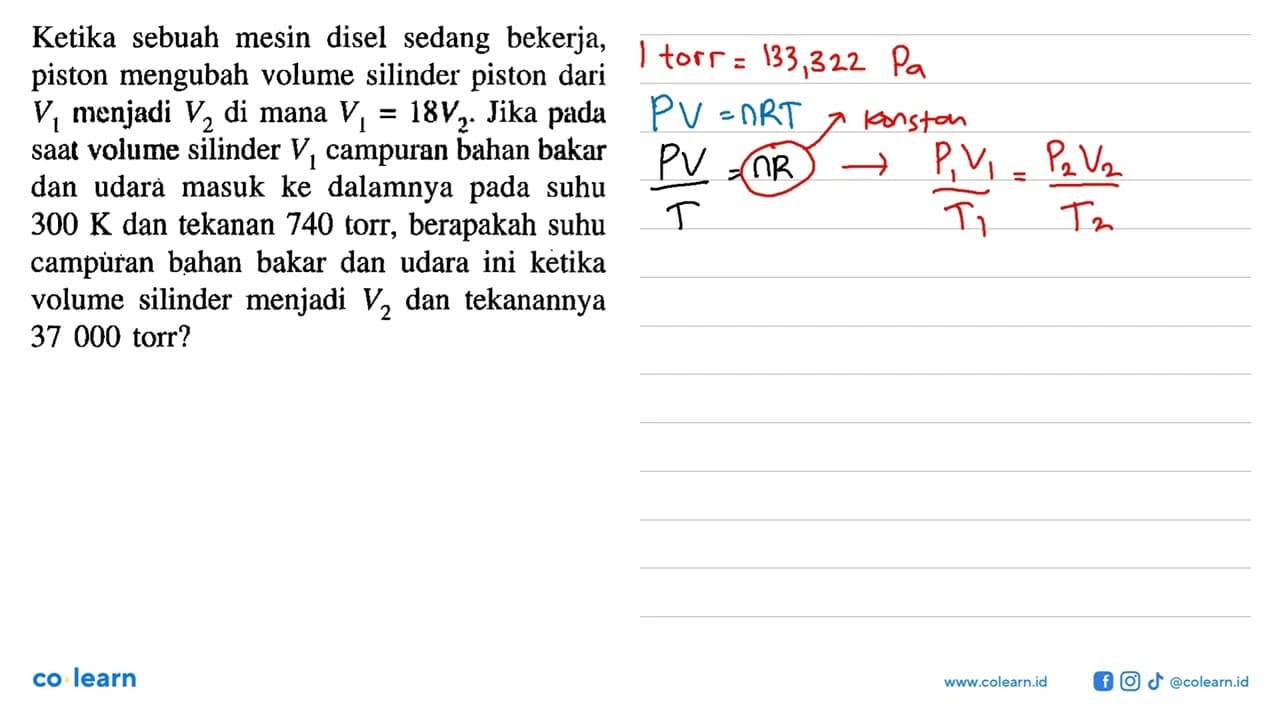 Ketika sebuah mesin disel sedang bekerja, piston mengubah