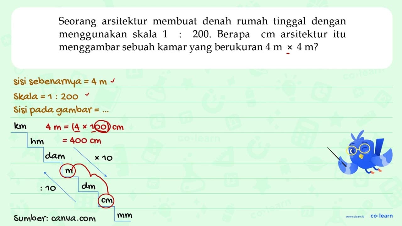 Seorang arsitektur membuat denah rumah tinggal dengan