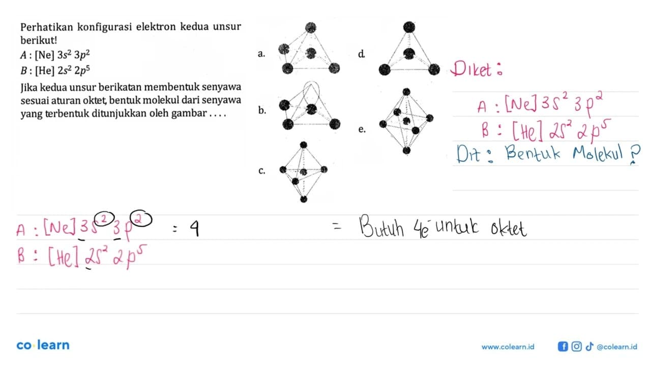 Perhatikan konfigurasi elektron kedua unsur berikut! A :