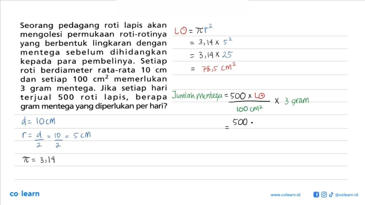 Seorang pedagang roti lapis akan mengolesi permukaan