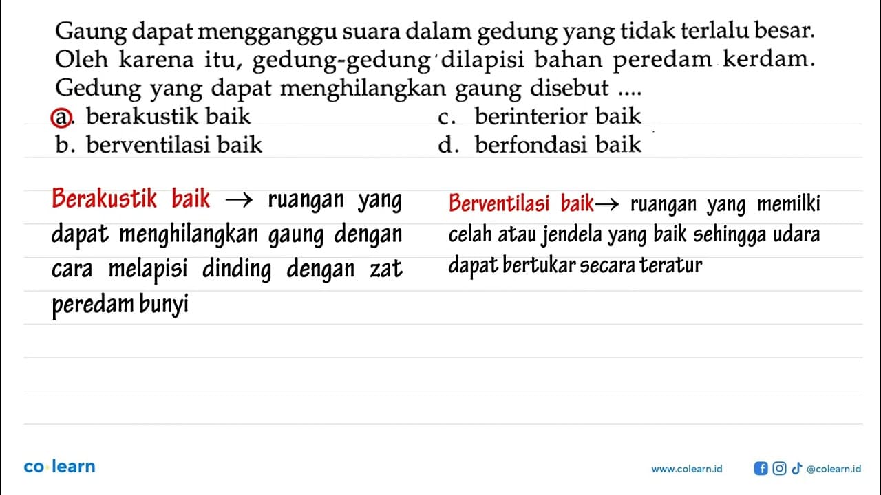 Gaung dapat mengganggu suara dalam gedung yang tidak