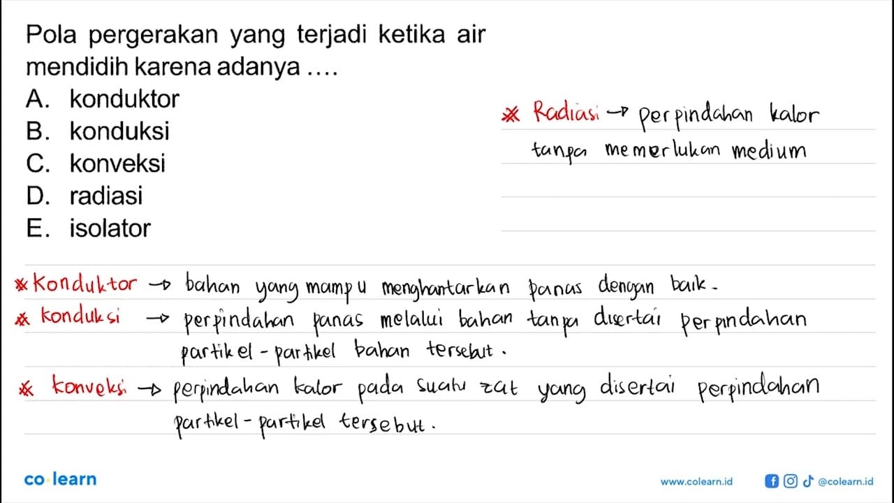 Pola pergerakan yang terjadi ketika air mendidih karena