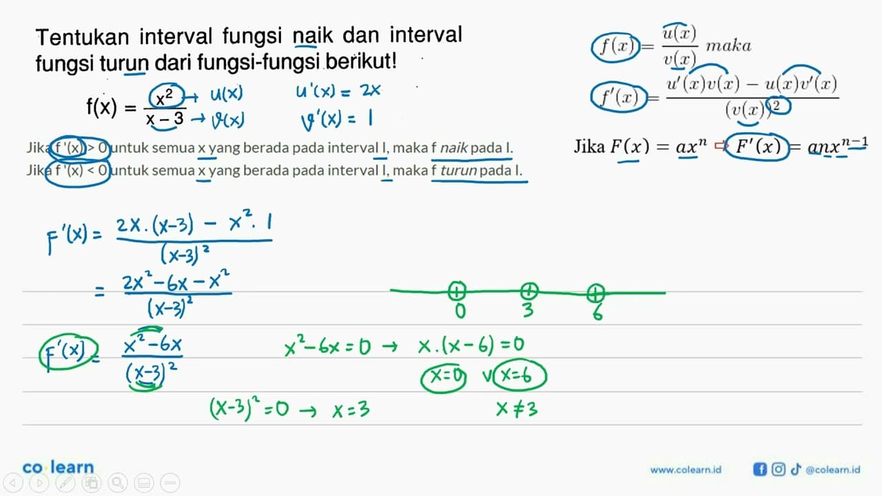 Tentukan interval fungsi naik dan interval fungsi turun