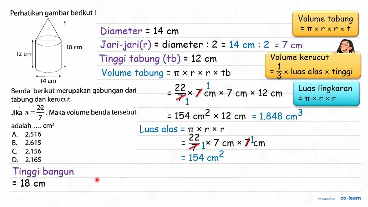 Perhatikan gambar berikut! 18 cm 12 cm 14 cm Benda berikut