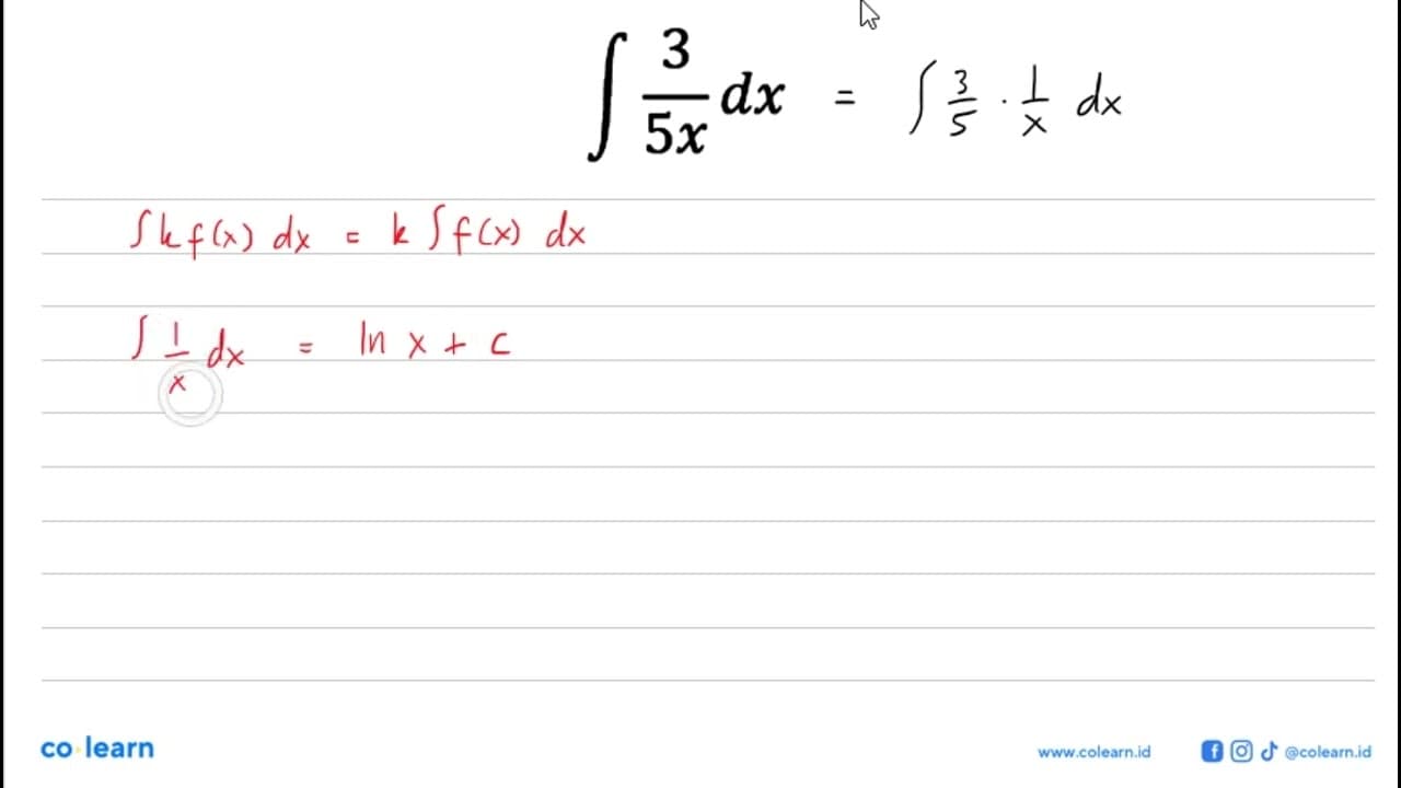 integral 3/5x dx