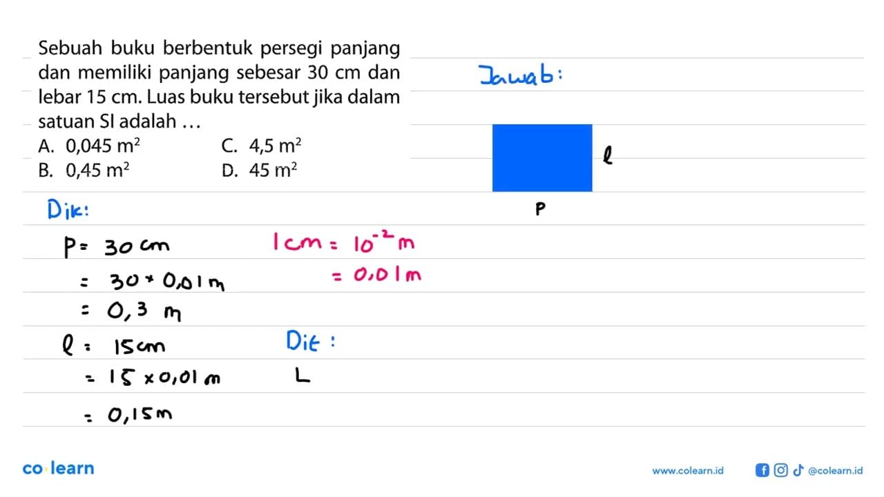 Sebuah buku berbentuk persegi panjang dan memiliki panjang