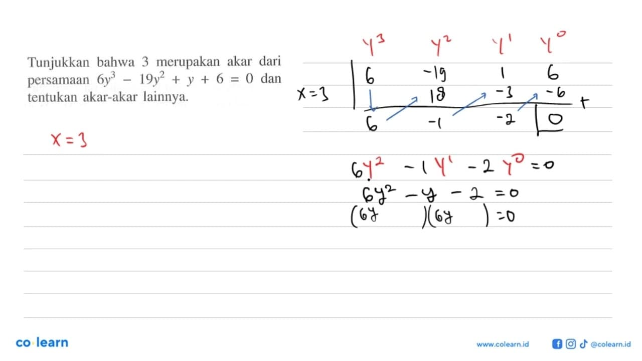 Tunjukkan bahwa 3 merupakan akar dari persamaan