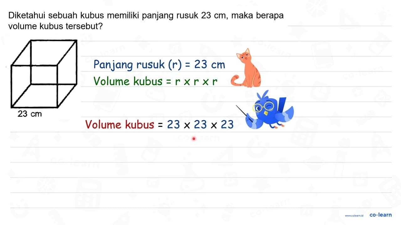 Diketahui sebuah kubus memiliki luas 23 cm , maka berapa