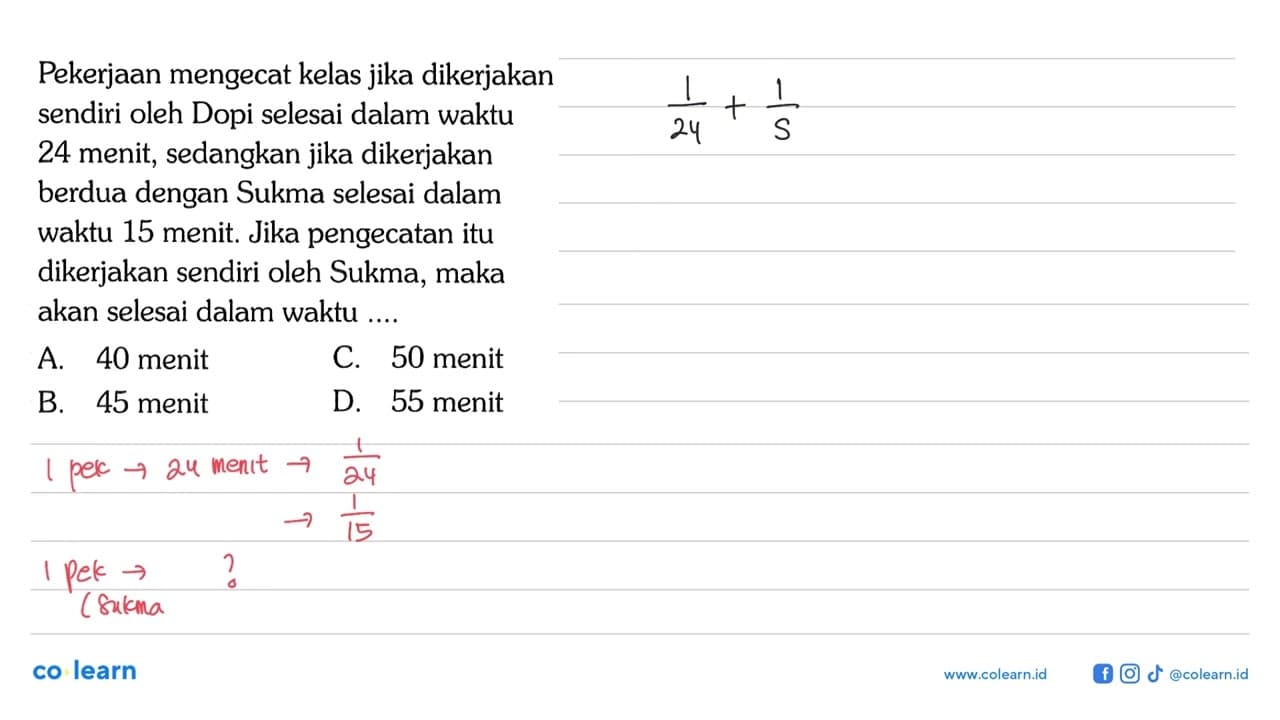 Pekerjaan mengecat kelas jika dikerjakan sendiri oleh Dopi