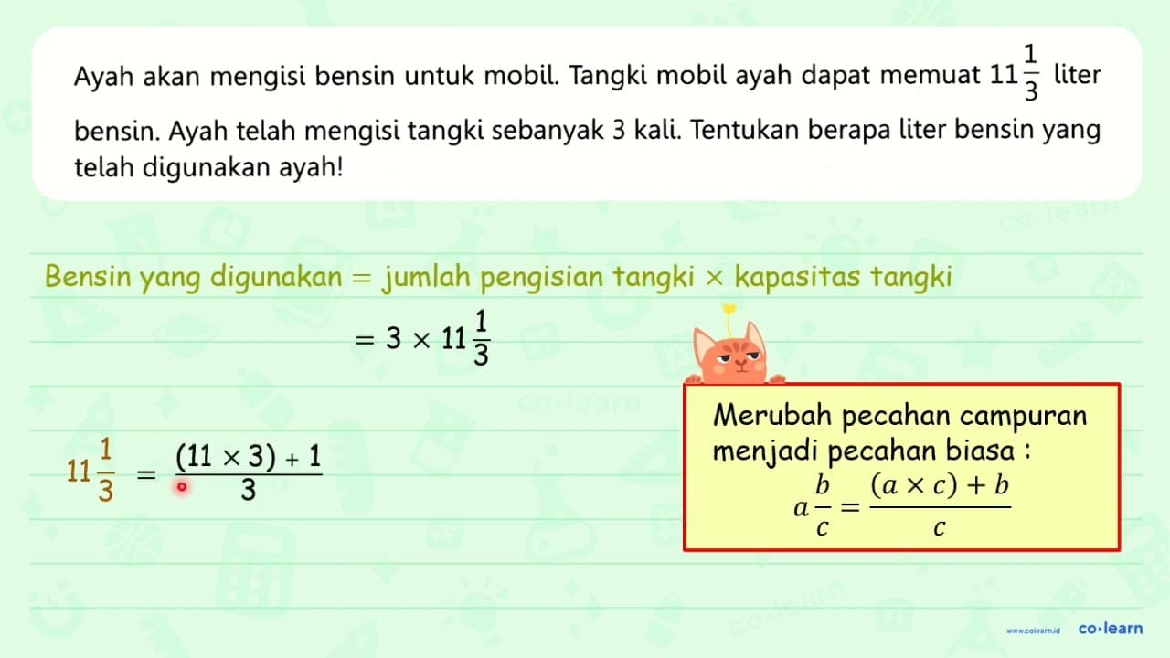 Ayah akan mengisi bensin untuk mobil. Tangki mobil ayah