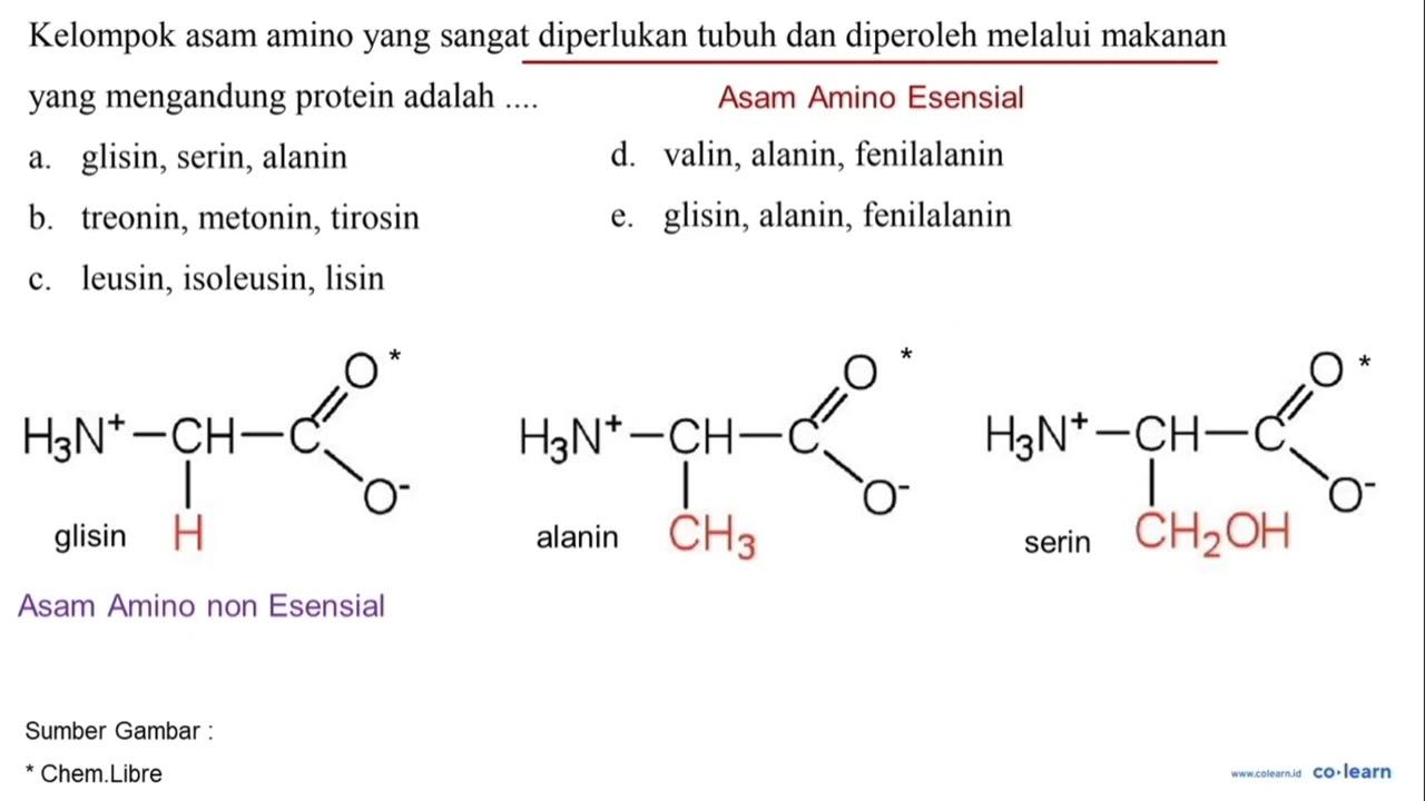 Kelompok asam amino yang sangat diperlukan tubuh dan