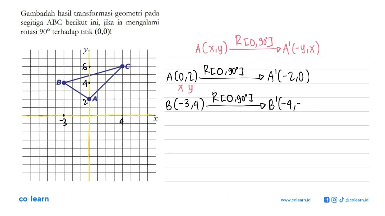 Gambarlah hasil transformasi geometri pada segitiga ABC