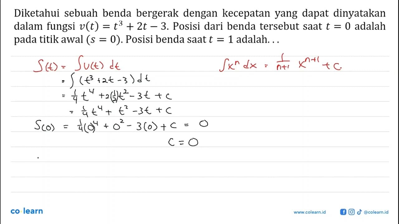 Diketahui sebuah benda bergerak dengan kecepatan yang dapat