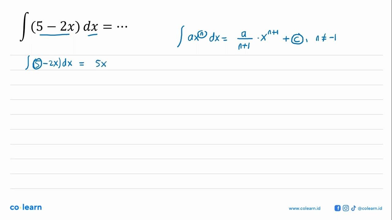 integral (5-2x) dx=...