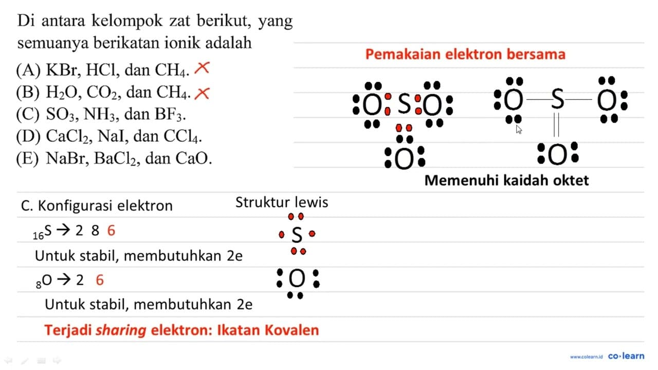 Di antara kelompok zat berikut, yang semuanya berikatan