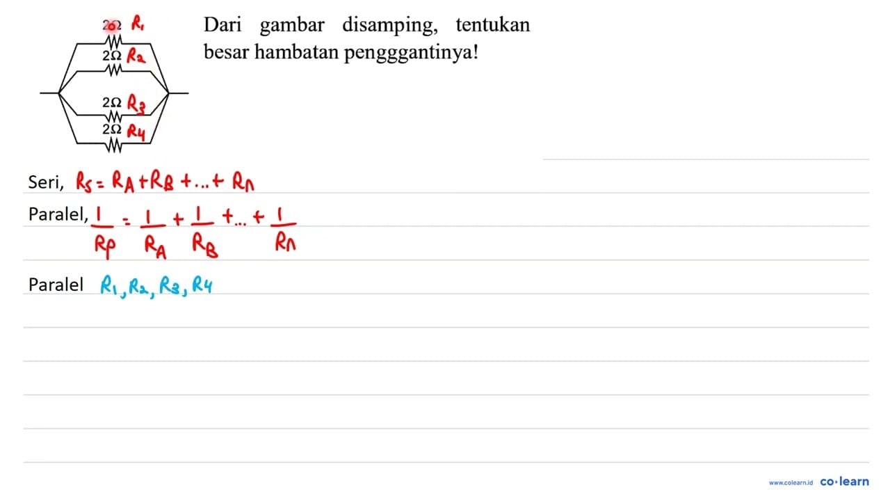 2 ohm 2 ohm 2 ohm 2 ohm dari gambar di samping, tentukan