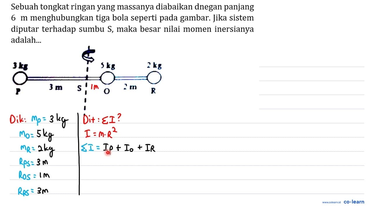 Sebuah tongkat ringan yang massanya diabaikan dnegan