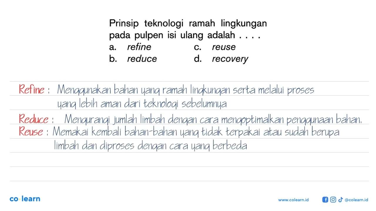 Prinsip teknologi ramah lingkungan pada pulpen isi ulang