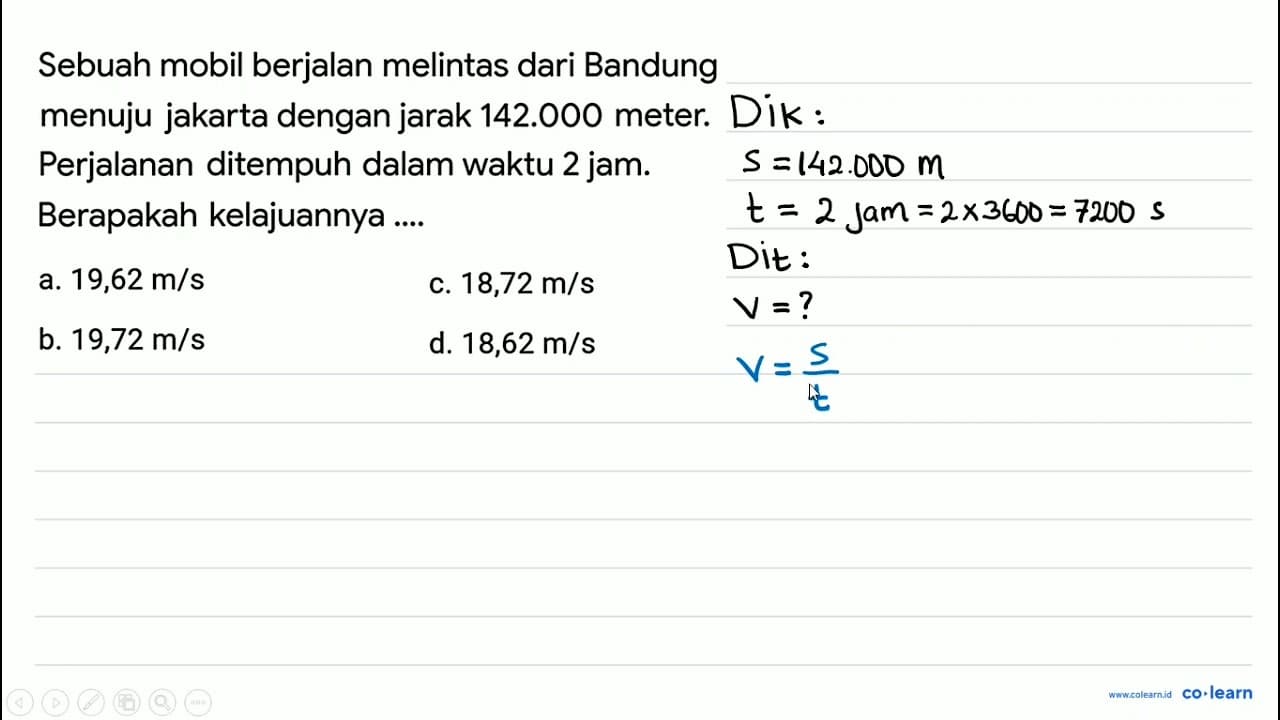 Sebuah mobil berjalan melintas dari Bandung menuju jakarta