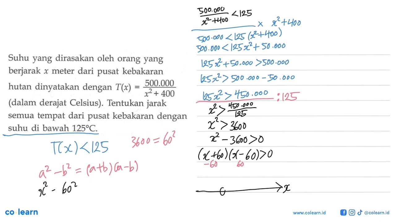 Suhu yang dirasakan oleh orang yang berjarak x meter dari