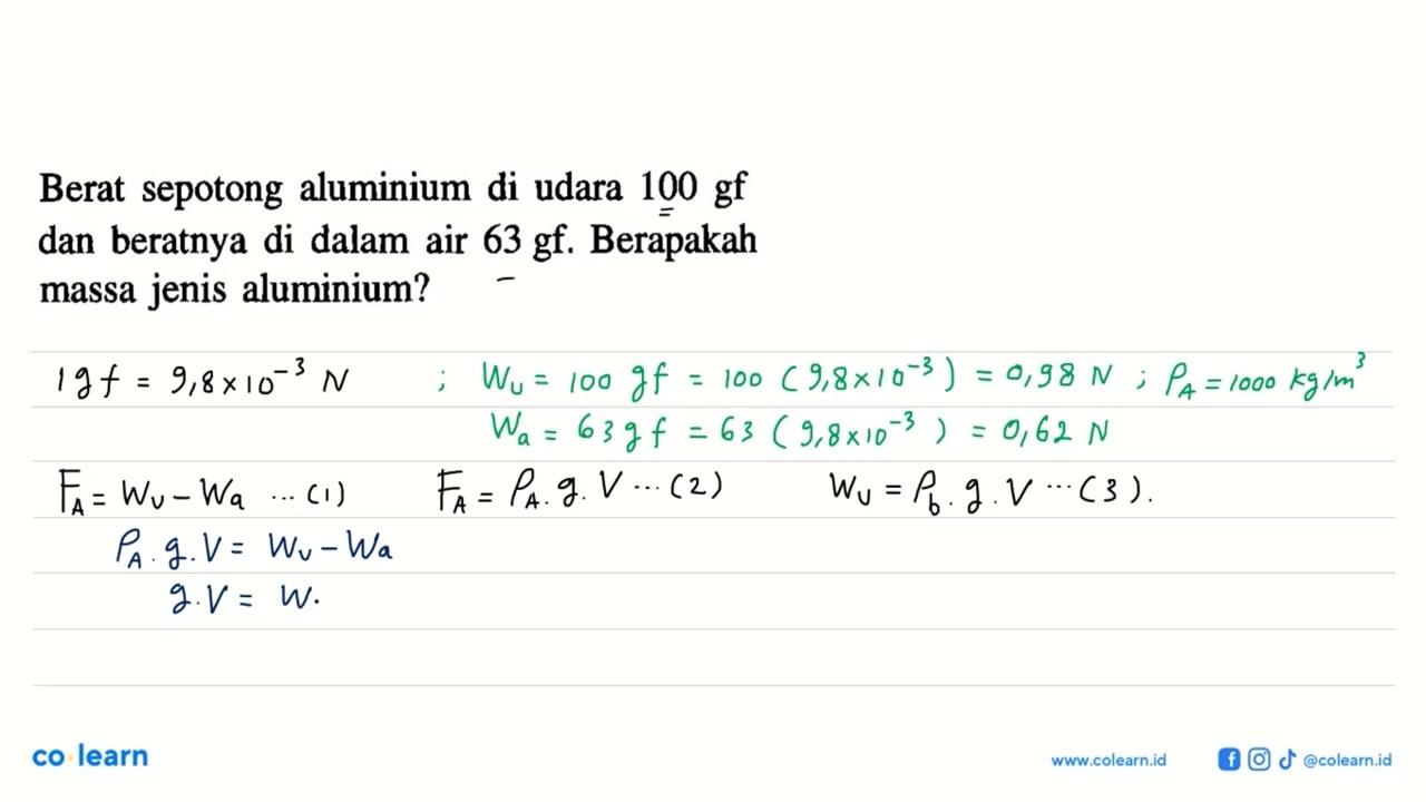 Dimensi massa jenis adalah