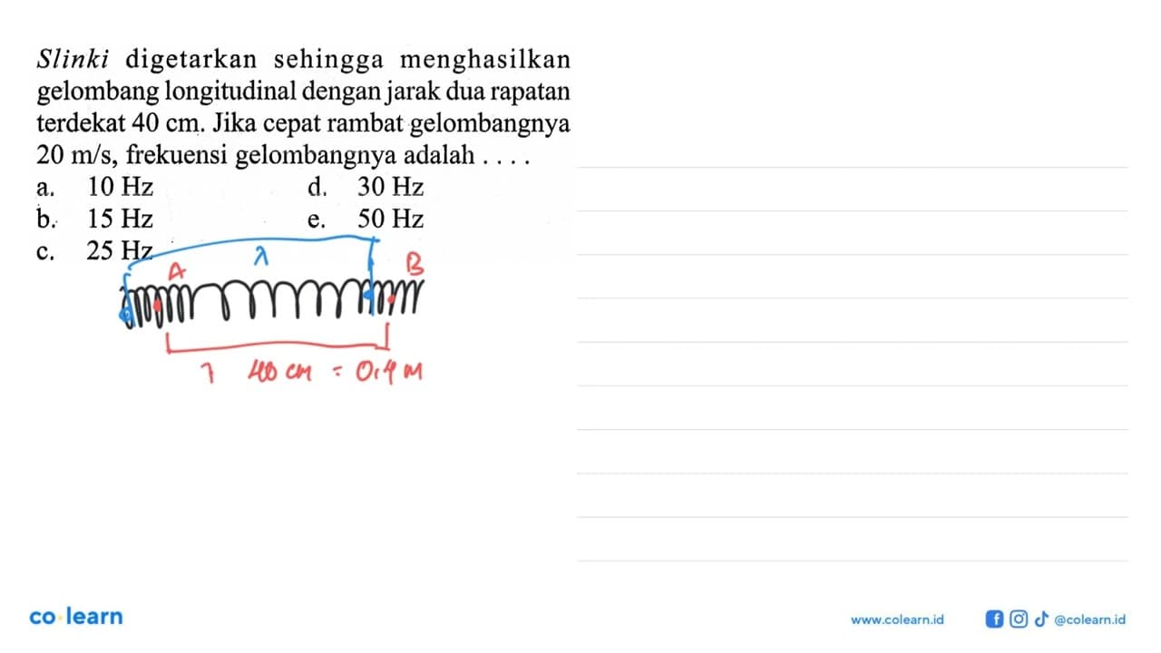 Slinki digetarkan sehingga menghasilkan gelombang