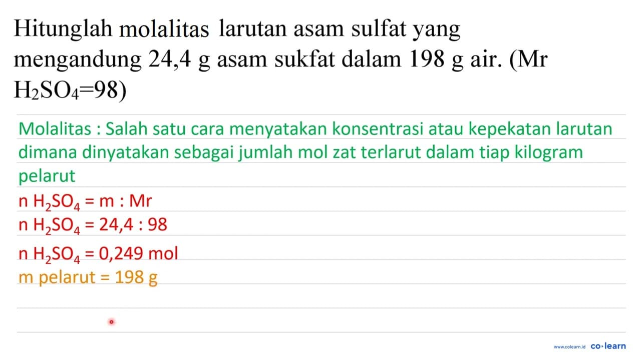 Hitunglah molaritas larutan asam sulfat yang mengandung