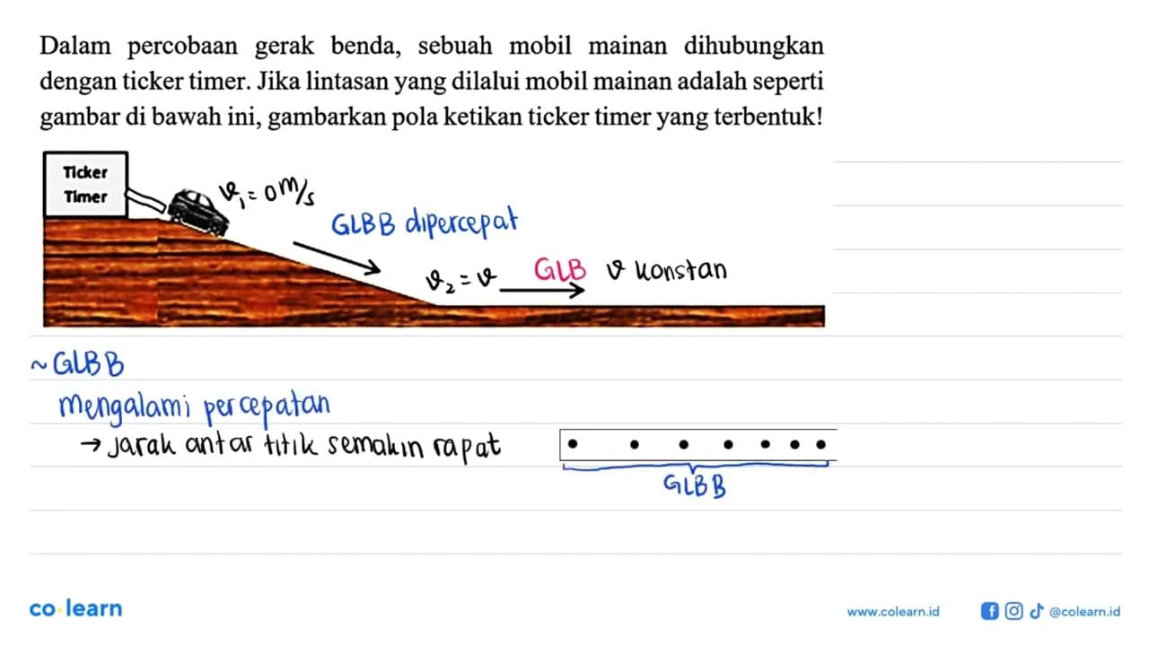 Dalam percobaan gerak benda, sebuah mobil mainan